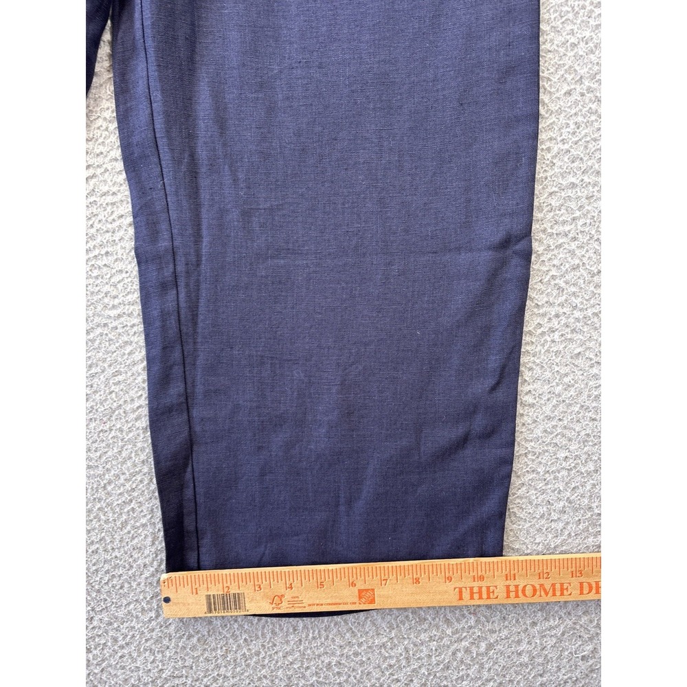 BARBOUR Cherbury Trousers Womens 10 Midnight Dark Blue Linen Elastic Waist NWT - Picture 2 of 13